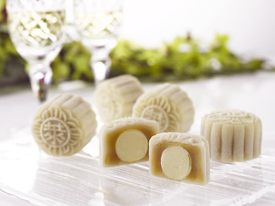 Raffles Hotel snowskin mooncakes with champagne truffle and ganache