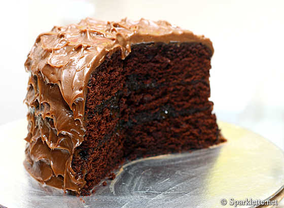 Chocolate cake with salted caramel frosting
