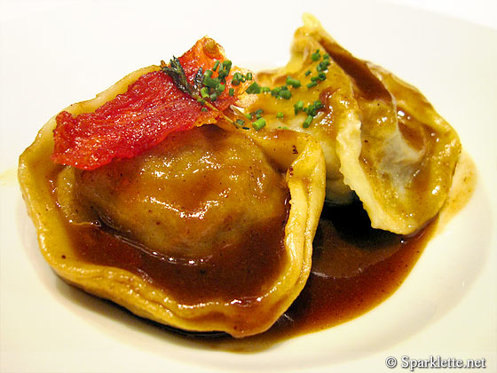 Braised lamb ravioli