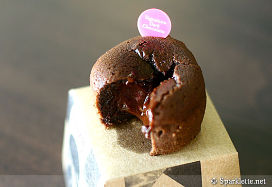 Dark chocolate lava cake