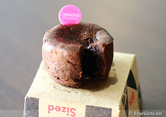 Intense dark chocolate lava cake