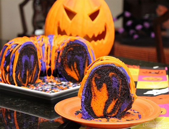 Halloween rainbow party bundt cake