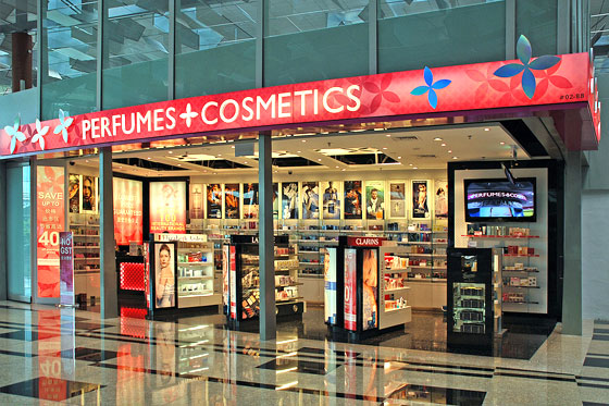 Perfumes & cosmetics shop at Changi Airport Terminal 3