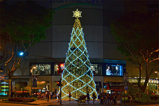 Christmas tree at Raffles City, Singapore
