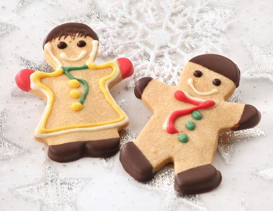 Gingerbread boy and girl butter cookies