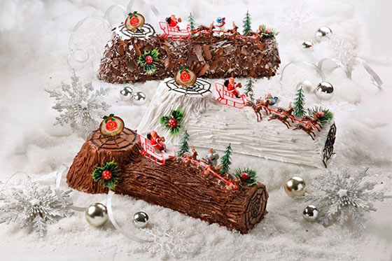 Blackforest Christmas log cake