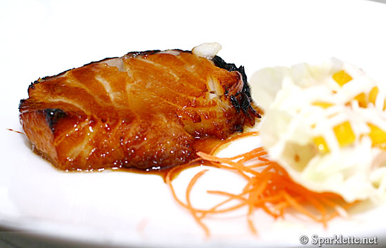 Baked sea perch with barbecued sauce