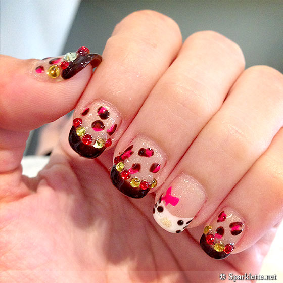 Hello Kitty crystal nail art at Ms ZS Studio, Singapore