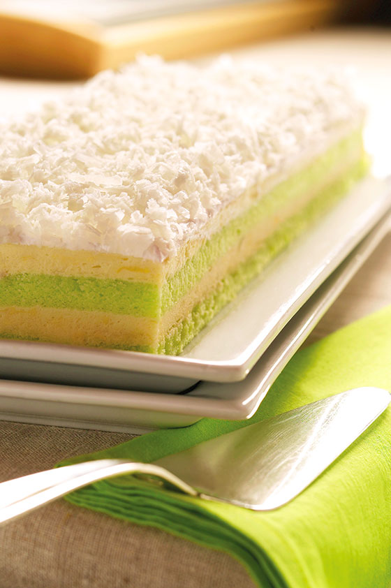 Durian, pandan & coconut cake at Goodwood Park Durian Fiesta, Singapore