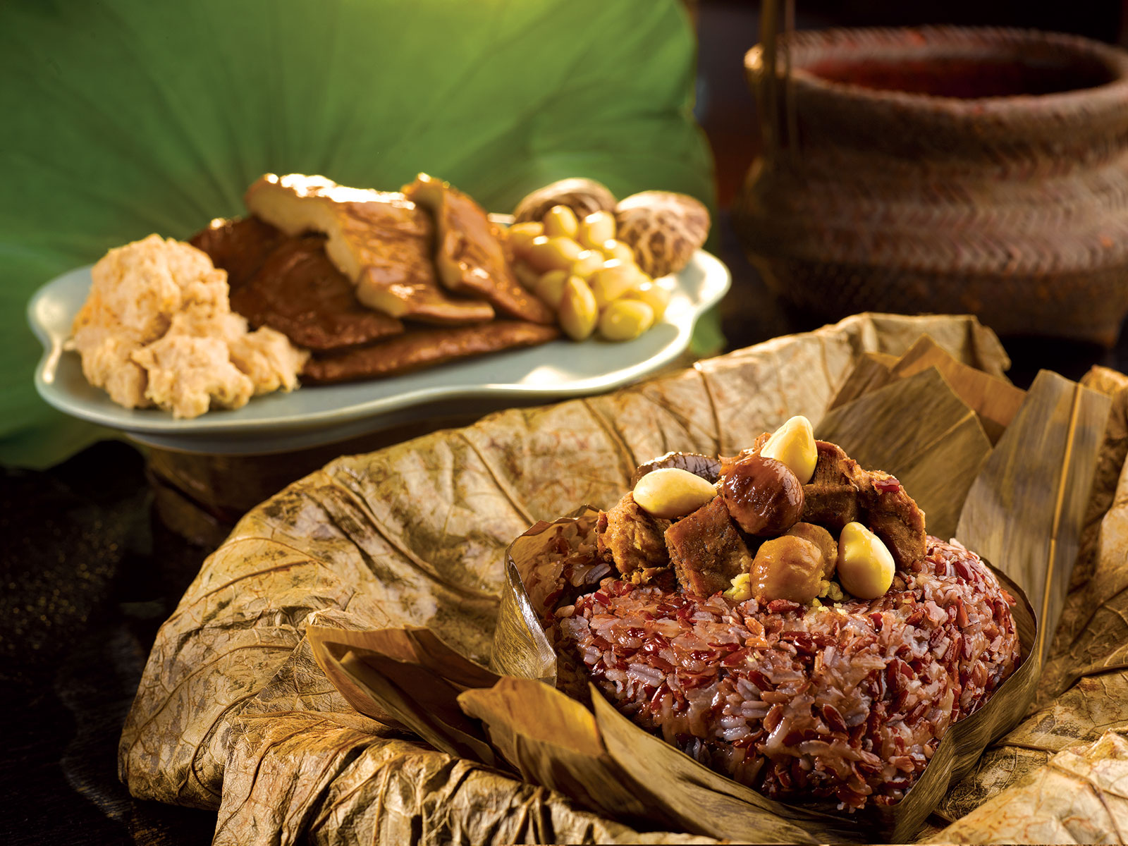 Organic red brown rice vegetarian dumpling from Szechuan Court, Fairmont Singapore Hotel