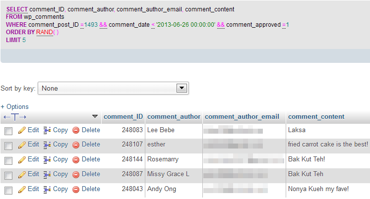 Random selection SQL Query