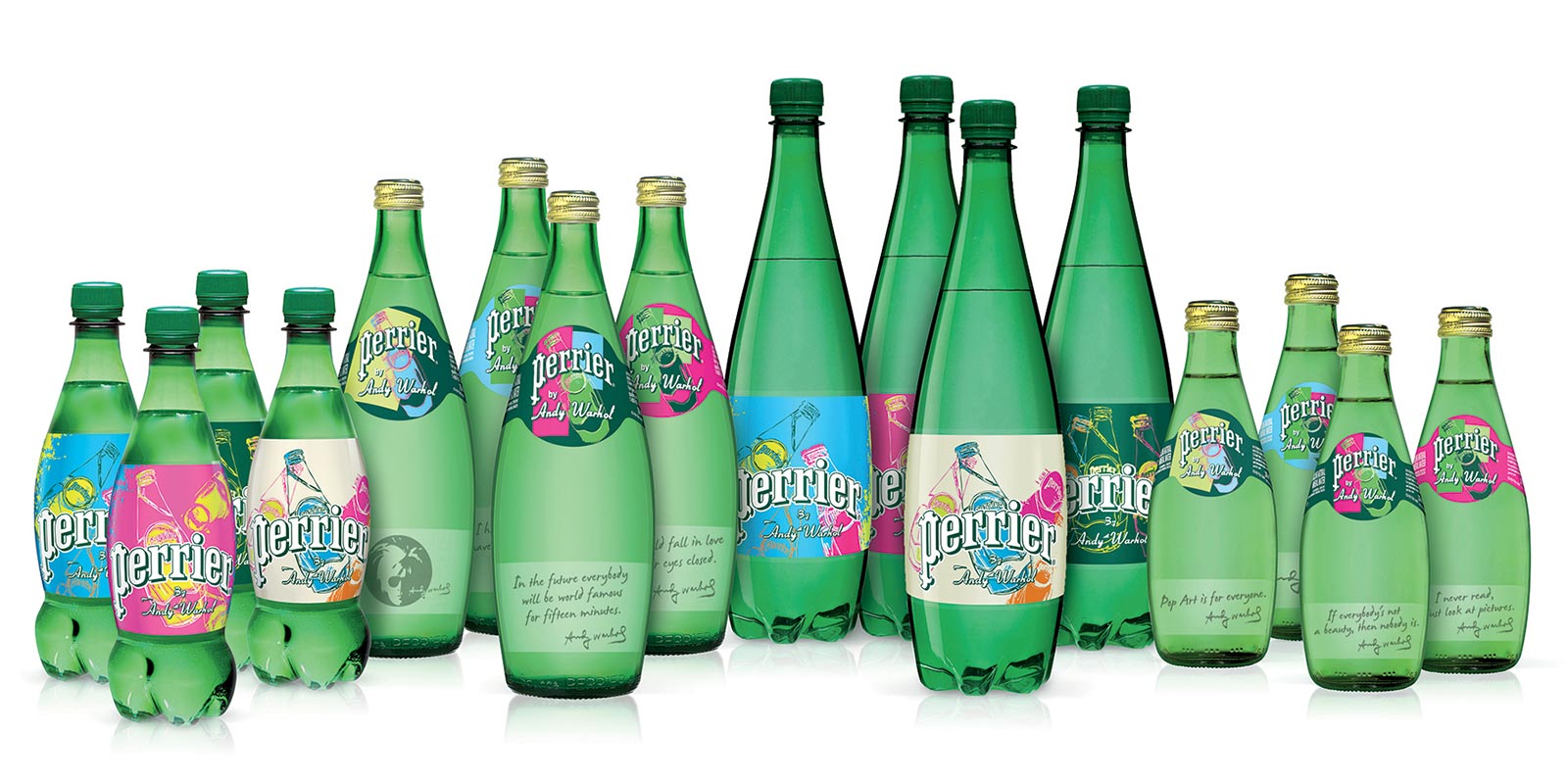 Andy Warhol Perrier bottles