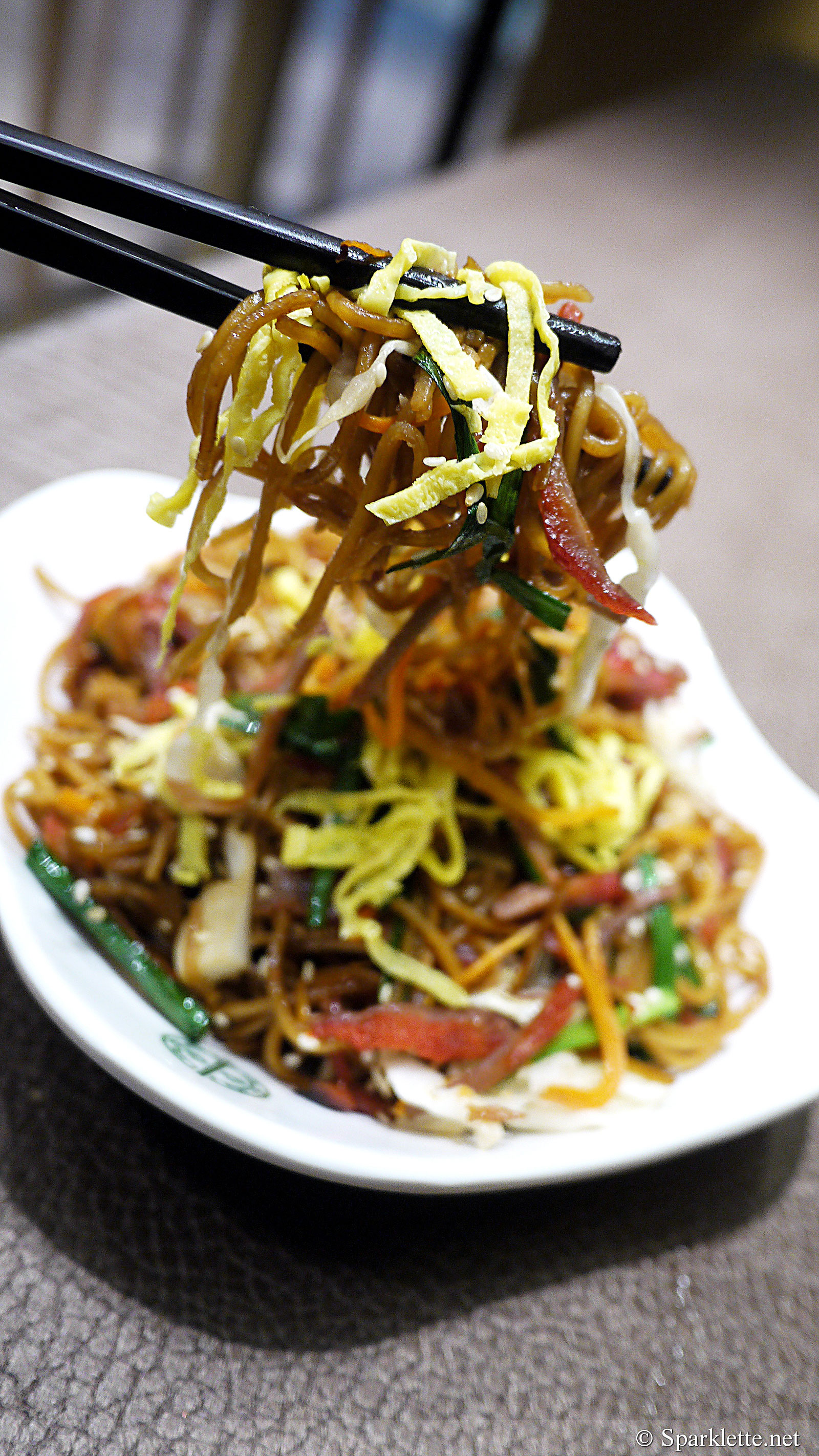 Fried noodle with BBQ pork and soy sauce