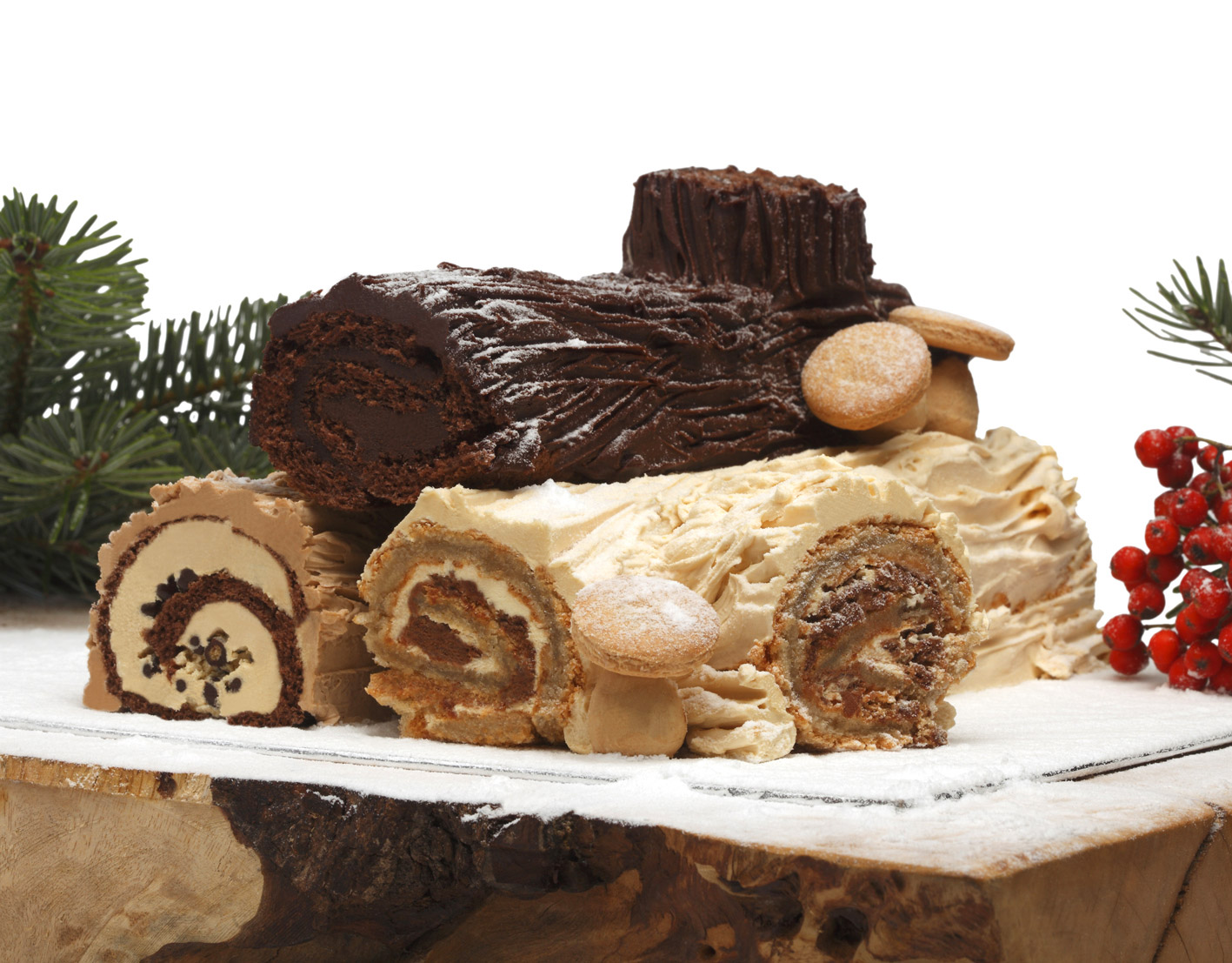 Three Logs cake