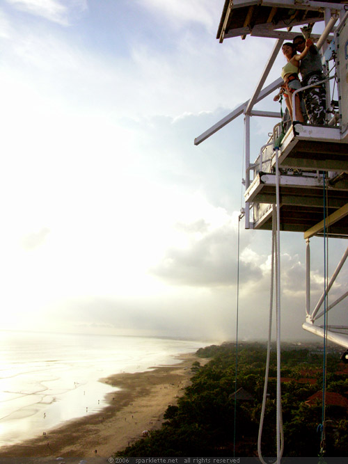 Readying for my first bungy jump