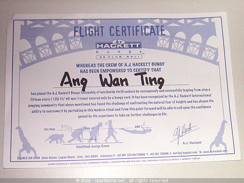 Flight certificate