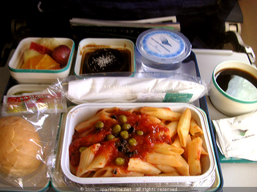 Garuda Indonesia Airline's in-flight lunch