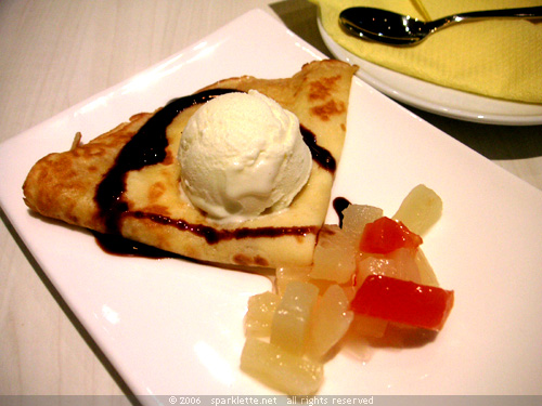Crepe with Ice Cream & Fruit Cocktail