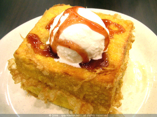 French Toast with Vanilla Ice Cream