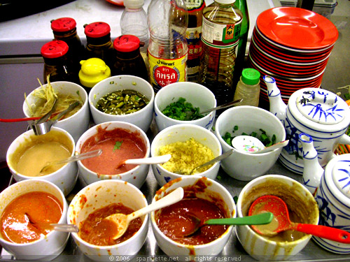 Various condiments to make dips