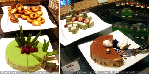 Egg tarts, pandan cake, green tea cake & tiramisu