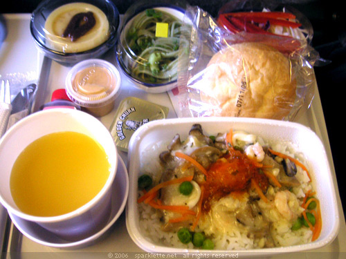 Seafood Ragout with steamed rice on Japan Airlines
