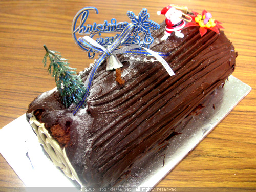 Christmas log cake