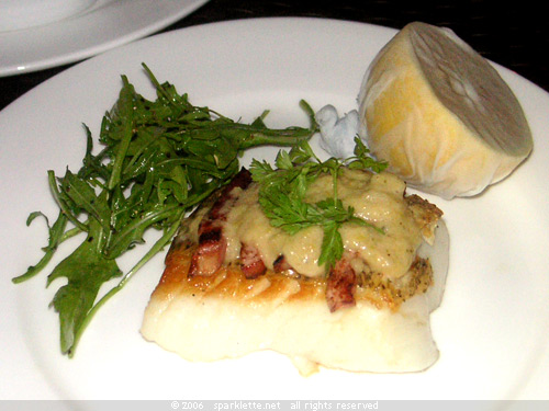 Seared black cod fillet