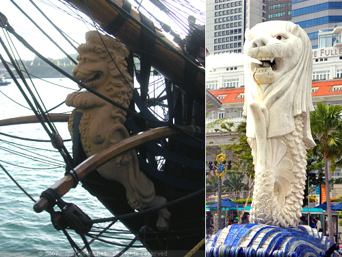 Figurehead of the Swedish Ship Gotheborg (Resemblance with the Singapore Merlion)