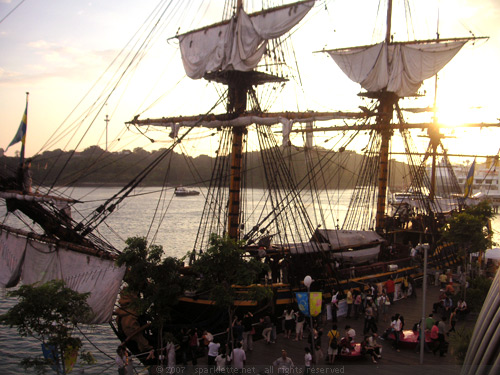 The Swedish Ship Gotheborg at sunset