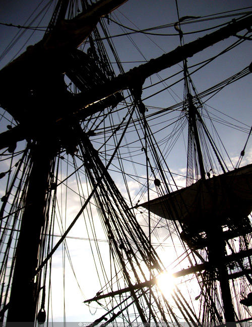 The Swedish Ship Gotheborg, 20 tons of ropes, 2000 square metres of canvas