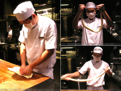 Chinese chef making noodles