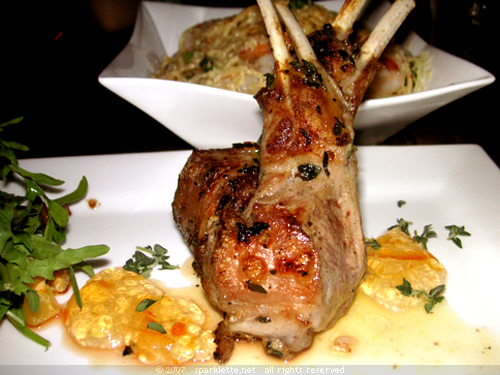 Roasted lamb rack (medium rare)