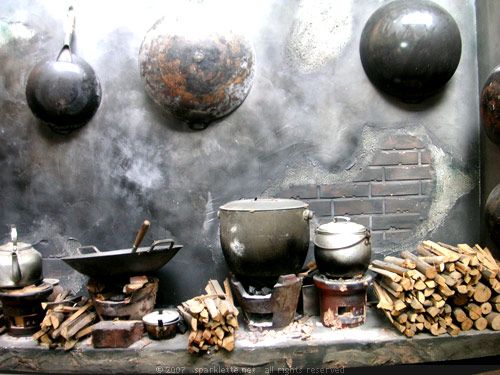 Communal kitchen in old housing