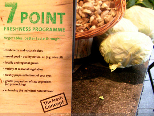 Marché Restaurant boasts the "7 Point Freshness Programme"