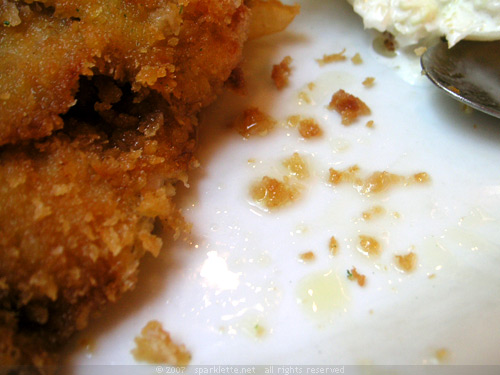 Breaded Chicken drenched in oil