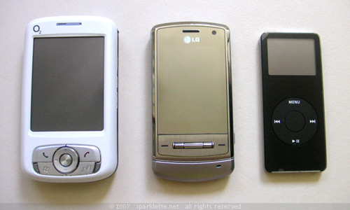 O2 Atom, LG Shine 3G mobile phone, iPod Nano