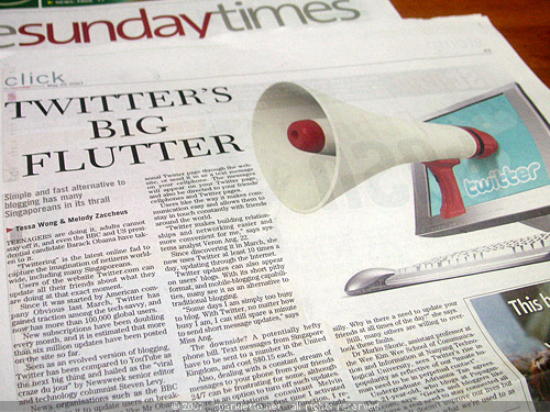 Newspaper Article: Twitter's Big Flutter, The Sunday Times, May 20, 2007