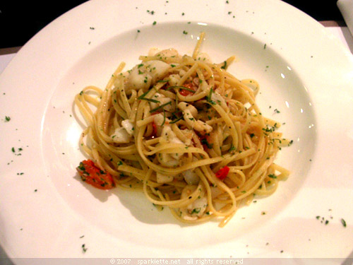 White wine sauce Atlantic cod linguini with lime zest