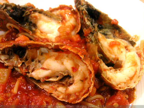 Slipper Lobster in Arrabiata Sauce