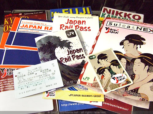 Our various transportation passes that would take us around Japan