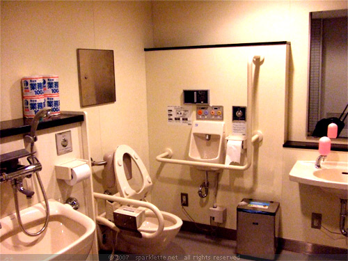 Hi-tech toilet with all sorts of devices