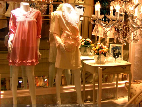 Mannequins in store window