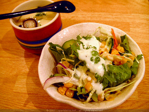 Salad and chawanmushi