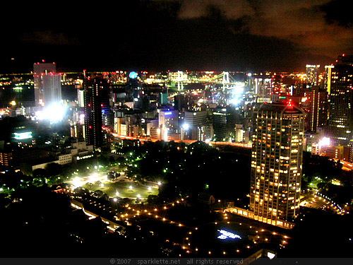 Aerial view of Tokyo from the observatory at Tokyo Tower