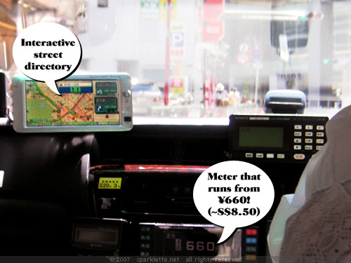 Within a cab in Tokyo