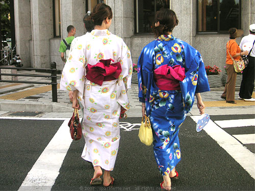 Japanese wearing Yukata, a summer garment