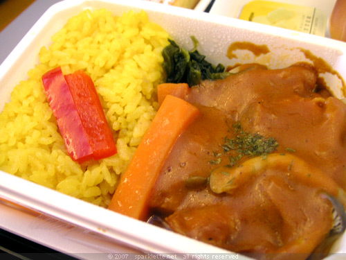 In-flight meal on Air Nippon Airway