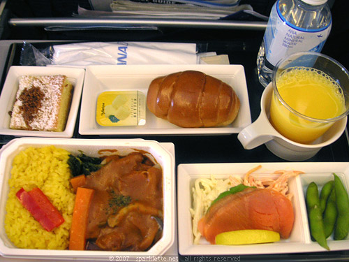 In-flight meal on All Nippon Airways