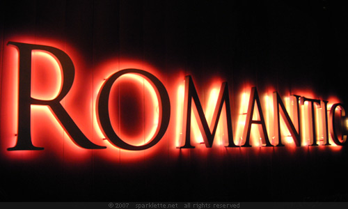 "Romantic" neon signage